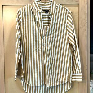 J Crew jeweled button striped top sz 0